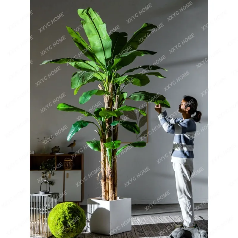 Голямо Банановое дърво Изкуствено Зелено растение Бионический пластмасови Изкуствени Цветя, Фалшиви Дървета Растение в саксия